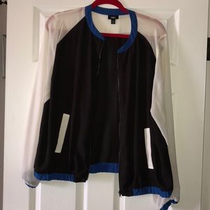 Sheer silky bomber jacket